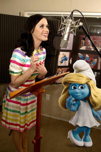 Katy Perry on the set of "The Smurfs."