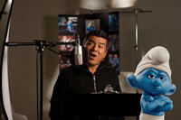 George Lopez on the set of "The Smurfs."