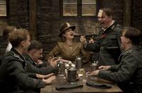 Alexander Fehling as Wilhelm, Zack Volker Michalowski as German Private #2, Daine Kruger as Bridget Von Hammers-mark, Arndt Schwering-Sohnrey as German Private #3 and Ken Duken as German Private #1 in "Inglourious Basterds."