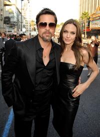 Brad Pitt and Angelina Jolie at the California premiere of "Inglorious Basterds."