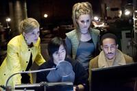 Kyra Sedgwick as Gina Parker Smith, Aaron Yoo as Humanz Dude, Alison Lohman as Trace and Chris "Ludacris" Bridges as Humanz Brother in "Gamer."