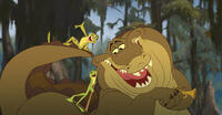 Exclusive: Frog Naveen, Frog Tiana, and Louis in "The Princess and the Frog."