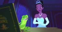 Frog Naveen and Princess Tiana in "The Princess and the Frog."