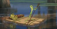 Frog Naveen and Frog Tiana in "The Princess and the Frog."