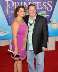 Nancy Lasseter and John Lasseter at the California premiere of "The Princess and the Frog."