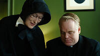 Best Actress nominee Meryl Streep and Best Supporting Actor nominee Philip Seymour Hoffman in "Doubt."