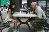 Willa Cuthrell Tuttleman as Chess Girl and Larry David as Boris in "Whatever Works."