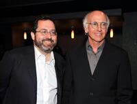 Michael Barker and Larry David at the after party of the California premiere of "Whatever Works."