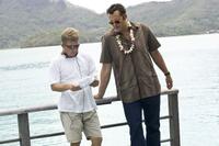 Director Peter Billingsley and Vince Vaughn on the set of "Couples Retreat."