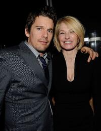 Ethan Hawke and Ellen Barkin at the after party of the New York premiere of "Brooklyn's Finest."