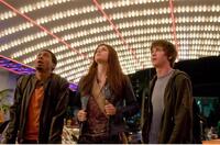 Brandon T. Jackson as Grover, Alexandra Daddario as Annabeth and Logan Lerman as Percy Jackson in " Percy Jackson & the Olympians: The Lightning Thief."