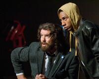 Pierce Brosnan as Mr. Brunner and Brandon T. Jackson as Grover in "Percy Jackson & the Olympians: The Lightning Thief." 