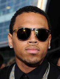 Chris Brown at the California premiere of "Takers."
