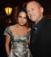 Mila Kunis and Mike Judge at the after party of the California premiere of "Extract."