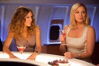 Sarah Jessica Parker as Carrie Bradshaw and Kim Cattrall as Samantha Jones in "Sex and the City 2."