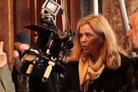 Director Lone Scherfig on the set of "An Education."