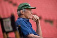 Director Clint Eastwood on the set of "Invictus."