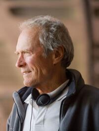 Director Clint Eastwood on the set of "Invictus."