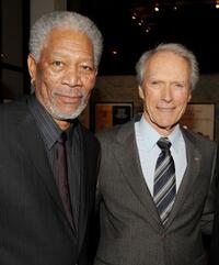 Morgan Freeman and Clint Eastwood at the California premiere of "Invictus."
