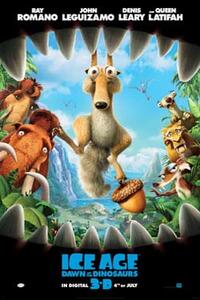 Poster art for "Ice Age: Dawn of the Dinosaurs 3D."