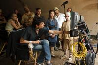 Writer/producer/director M. Night Shyamalan, Jackson Rathbone, Nicola Peltz and Noah Ringer on the set of "The Last Airbender."