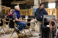 Producer Frank Marshall and producer Sam Mercer on the set of "The Last Airbender."