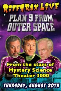 "Poster art for RiffTrax LIVE: Plan 9 from Outer Space"