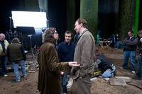 Gary Oldman, Producer David Heyman and David Thewlis on the set of "Harry Potter and The Deathly Hallows: Part 2."