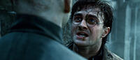 Ralph Fiennes as Lord Voldemort and Daniel Radcliffe as Harry Potter in "Harry Potter and the Deathly Hallows: Part 2."