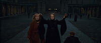 Julie Walters as Molly Weasley and Maggie Smith as Professor Minerva Mcgonagall in "Harry Potter and The Deathly Hallows: Part 2."