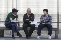Jacques Audiard, Niels Arestrup and Tahar Rahim in "A Prophet."