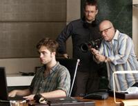 Robert Pattinson and director Allen Coulter on the set of "Remember Me."