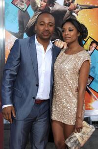 Columbus Short and Guest at the California premiere of "The Losers."
