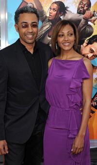 Sylvain White and Guest at the California premiere of "The Losers."