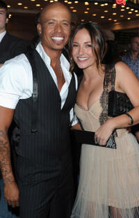 Choreographer Jamal Sims and Briana Evigan at the California premiere of "Footloose."
