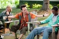 Rob Schneider as Rob Hilliard, David Spade as Marcus Higgins and Chris Rock as Kurt McKenzie in "Grown Ups."