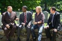 Kevin James as Eric Lamonsoff, Chris Rock as Kurt McKenzie, David Spade as Marcus Higgins and Adam Sandler as Lenny in "Grown Ups."