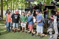 Chris Rock, Kevin James, Rob Schneider, David Spade and Adam Sandler on the set of "Grown Ups."