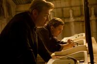 Director Christopher Nolan and Leonardo Dicaprio on the set of "Inception."