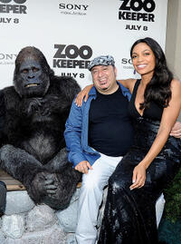 Director Frank Coraci and Rosario Dawson at the California premiere of "Zookeeper."