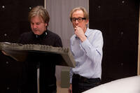 Director/producer Gore Verbinski and Bill Nighy on the set of "Rango."