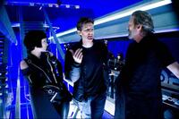 Olivia Wilde, Joseph Kosinski and Jeff Bridges on the set of "Tron: Legacy."