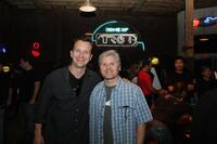 Sean Bailey and Brigham Taylor at the Tron Legacy Flynn's Arcade.