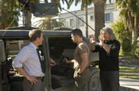 Greg Kinnear, Matt Damon and director Paul Greengrass on the set of "Green Zone." 
