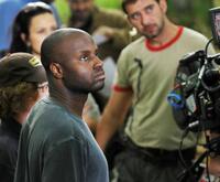 Writer/director Olatunde Osunsanmi on the set of "The Fourth Kind."