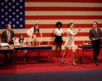 Tom Barnett, Anjelica Scannura, Kaniehtiio Horn, Kristen Hager and Don McKellar in "Leslie, My Name is Evil."