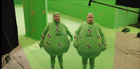 Tweedles Progression 2 of 6: Lucas and his double trade places and film the scene again, so that Lucas' performance as the other Tweedle can be captured.