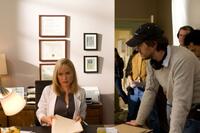Radha Mitchell and director Breck Eisner on the set of "The Crazies."