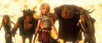 Kristen Wiig voices Ruffnut, Jonah Hill voices Snotlout, America Ferrera voices Astrid, Christopher Mintz-Plasse voices Fishlegs and T.J. Miller voices Tuffnut in "How to Train Your Dragon: An IMAX 3D Experience."