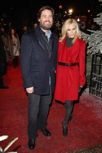 Jim Carrey and Jenny McCarthy at the London premiere of "Disney's A Christmas Carol: The IMAX Experience."